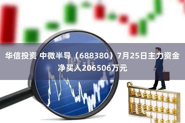 华信投资 中微半导（688380）7月25日主力资金净买入206506万元